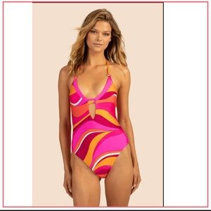 NWT TRINA TURK VIVID VISTA LAYERED HIGH LEG MALLIOT